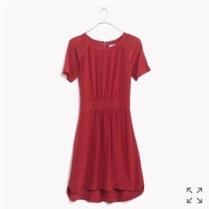 Madewell Silk Scarlet Red Holiday Dress